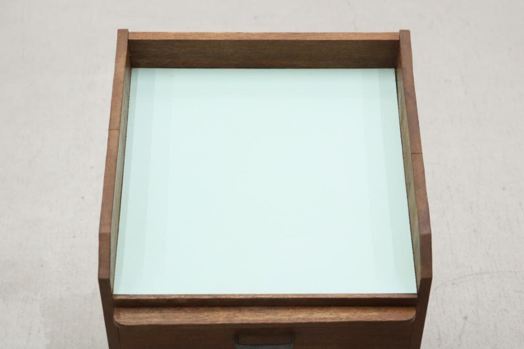 レトロ ラワン無垢材 トレー付き キャビネット 脇机 引き出し 花台 電話台