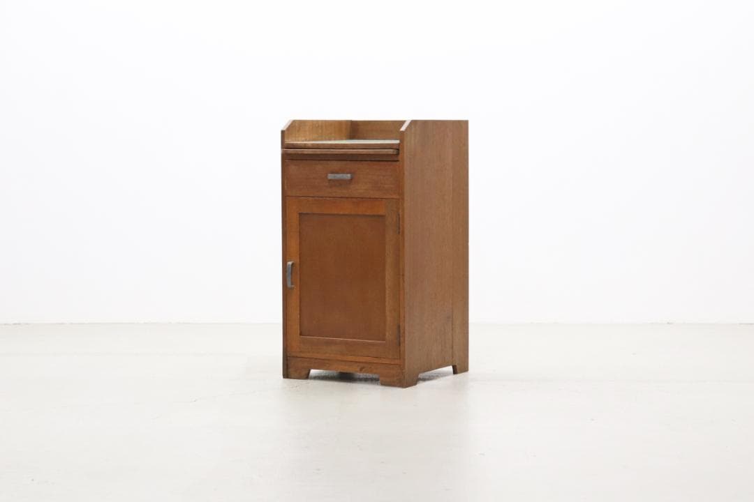 レトロ ラワン無垢材 トレー付き キャビネット 脇机 引き出し 花台 電話台