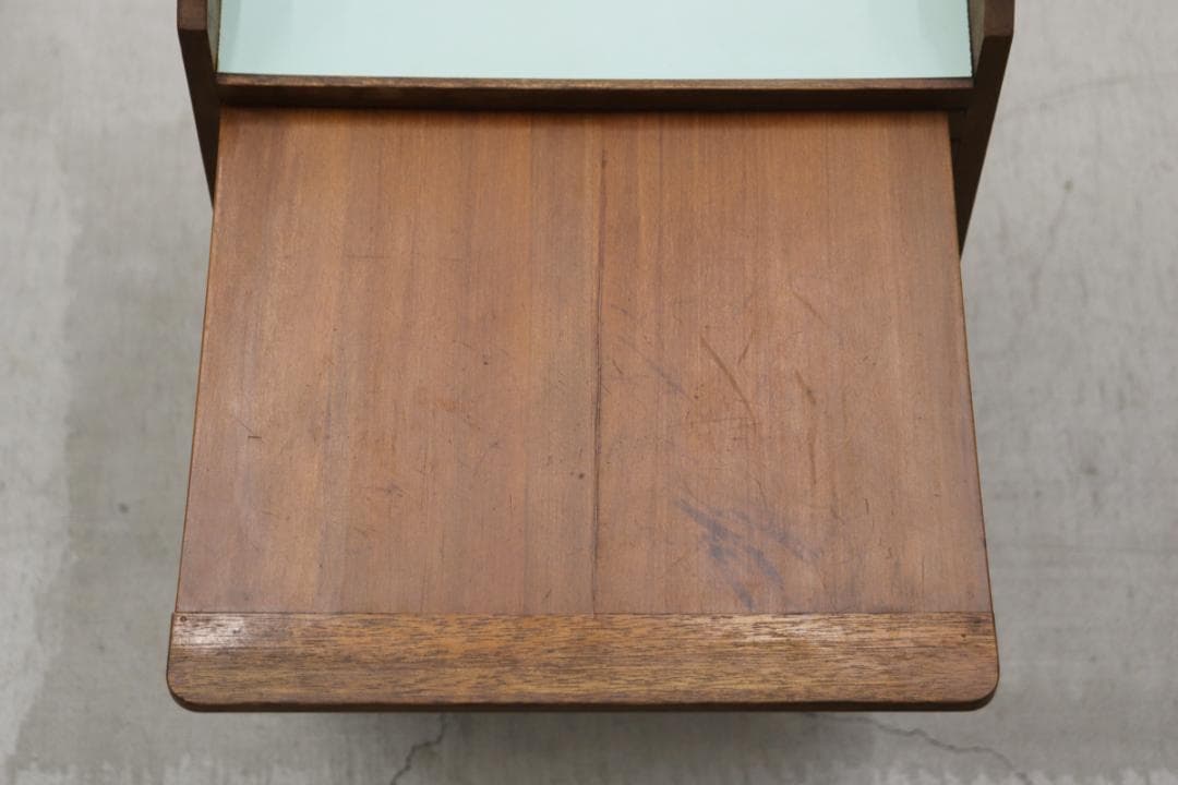 レトロ ラワン無垢材 トレー付き キャビネット 脇机 引き出し 花台 電話台