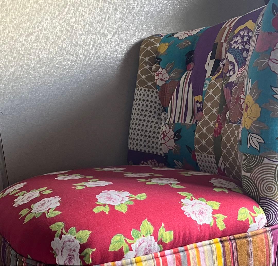 和風パッチワークデザイン椅子