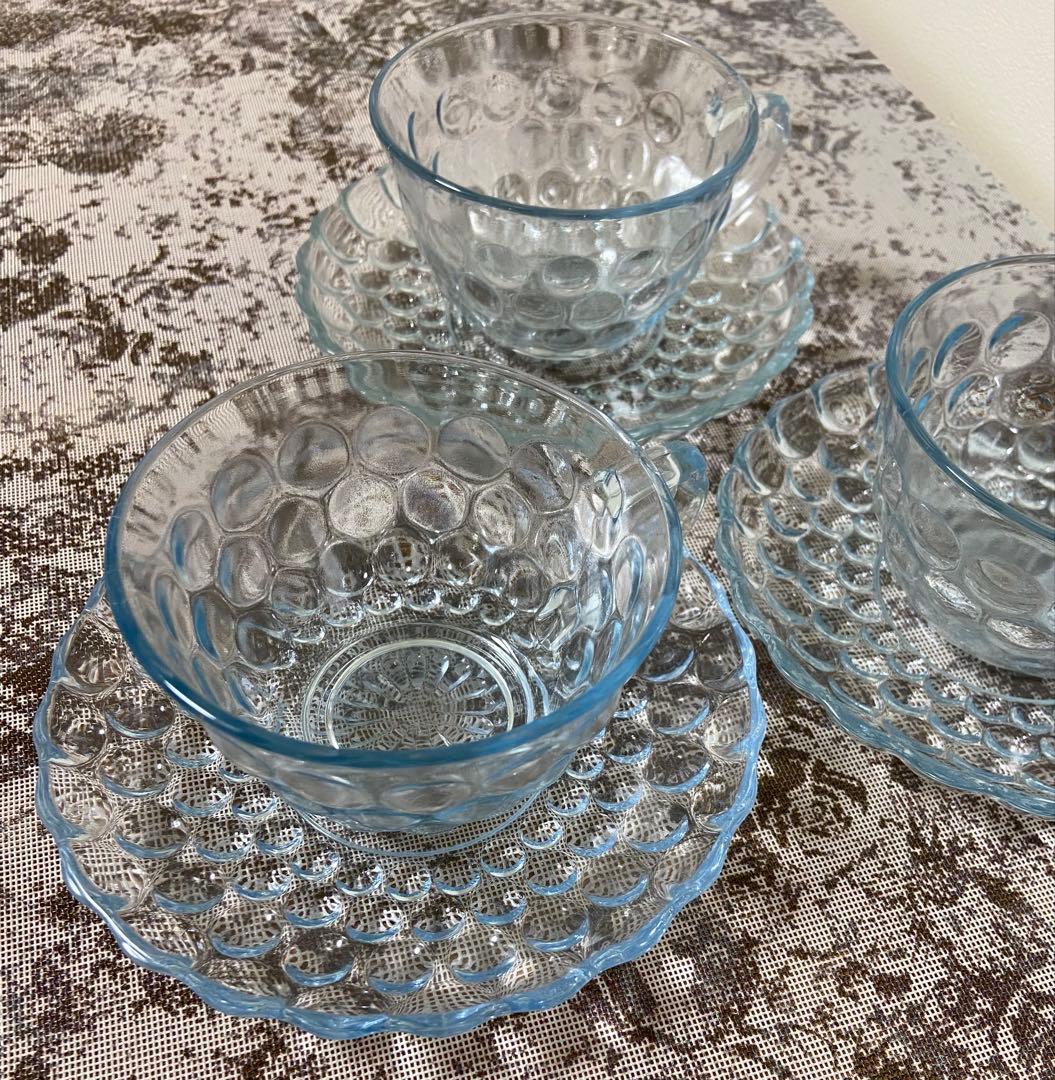 ファイヤーキングバブル サファイア カップ&ソーサー&ディナープレート 3セット