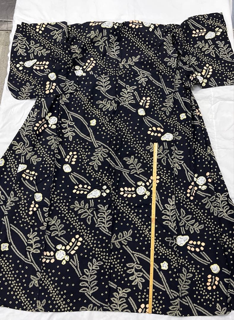 7 4 綿 絞り柄 浴衣 リメイク用