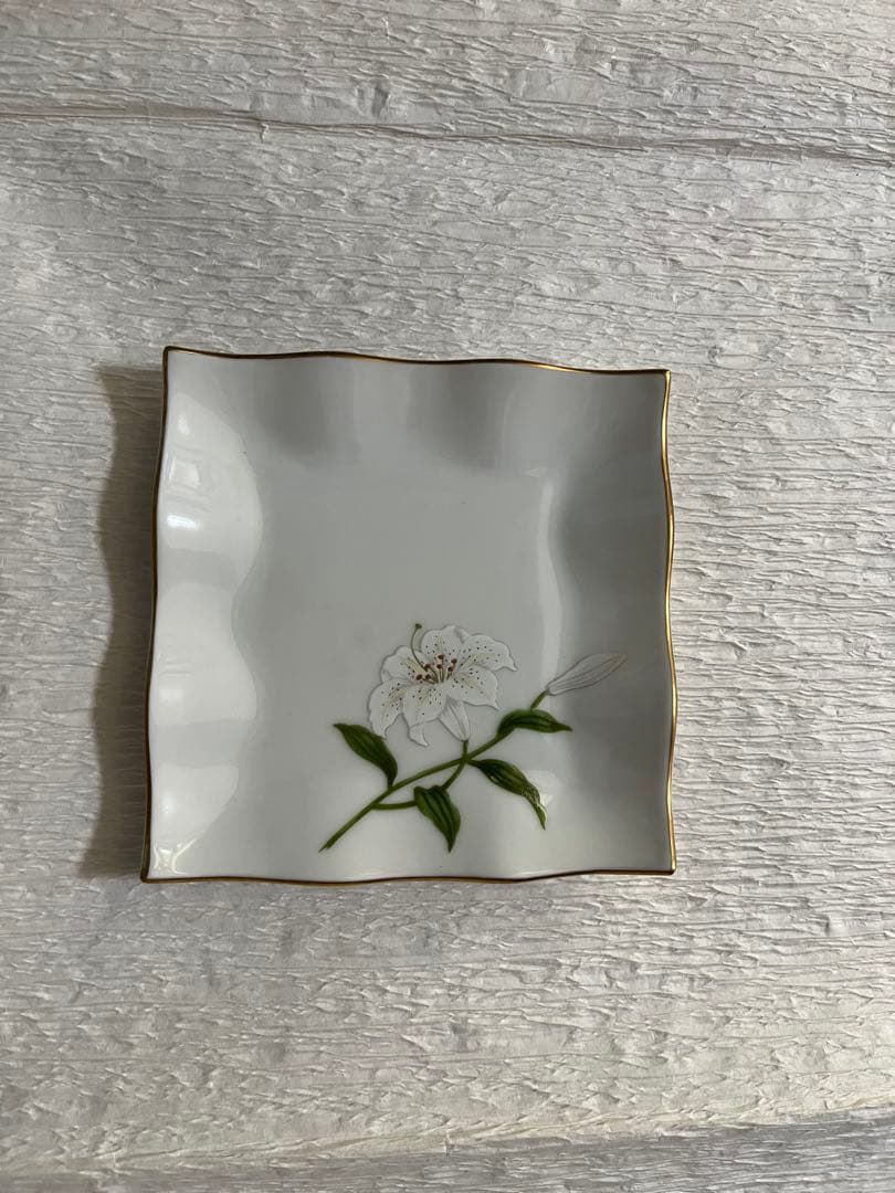 深川製磁　君島一郎　キミジマ　百合　急須　湯呑み　菓子皿