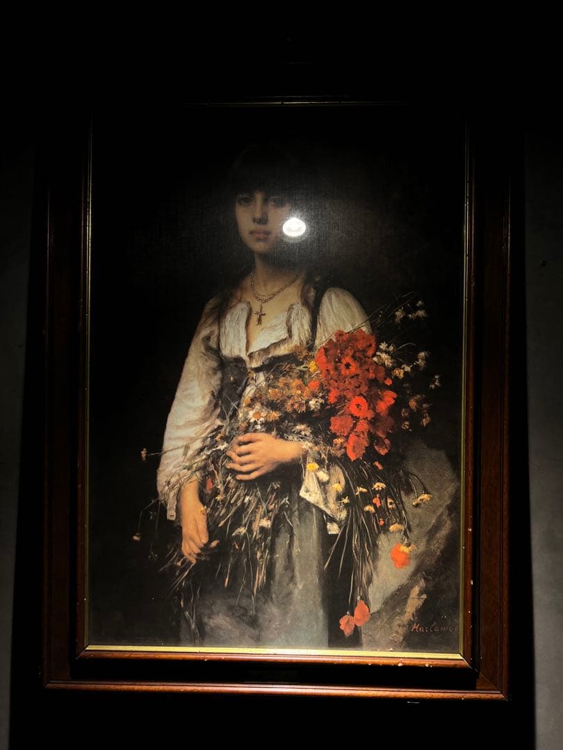 真作/杉原元人/柿に小禽図/秋/桐共箱付/布袋屋掛軸HE-236/