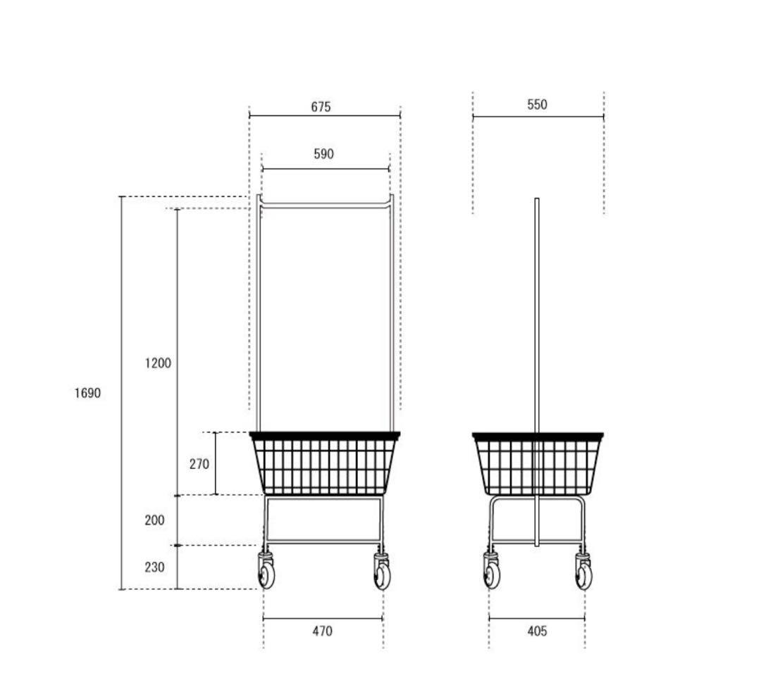 パシフィックファニチャーサービスLAUNDRY CART DOUBLE POLE