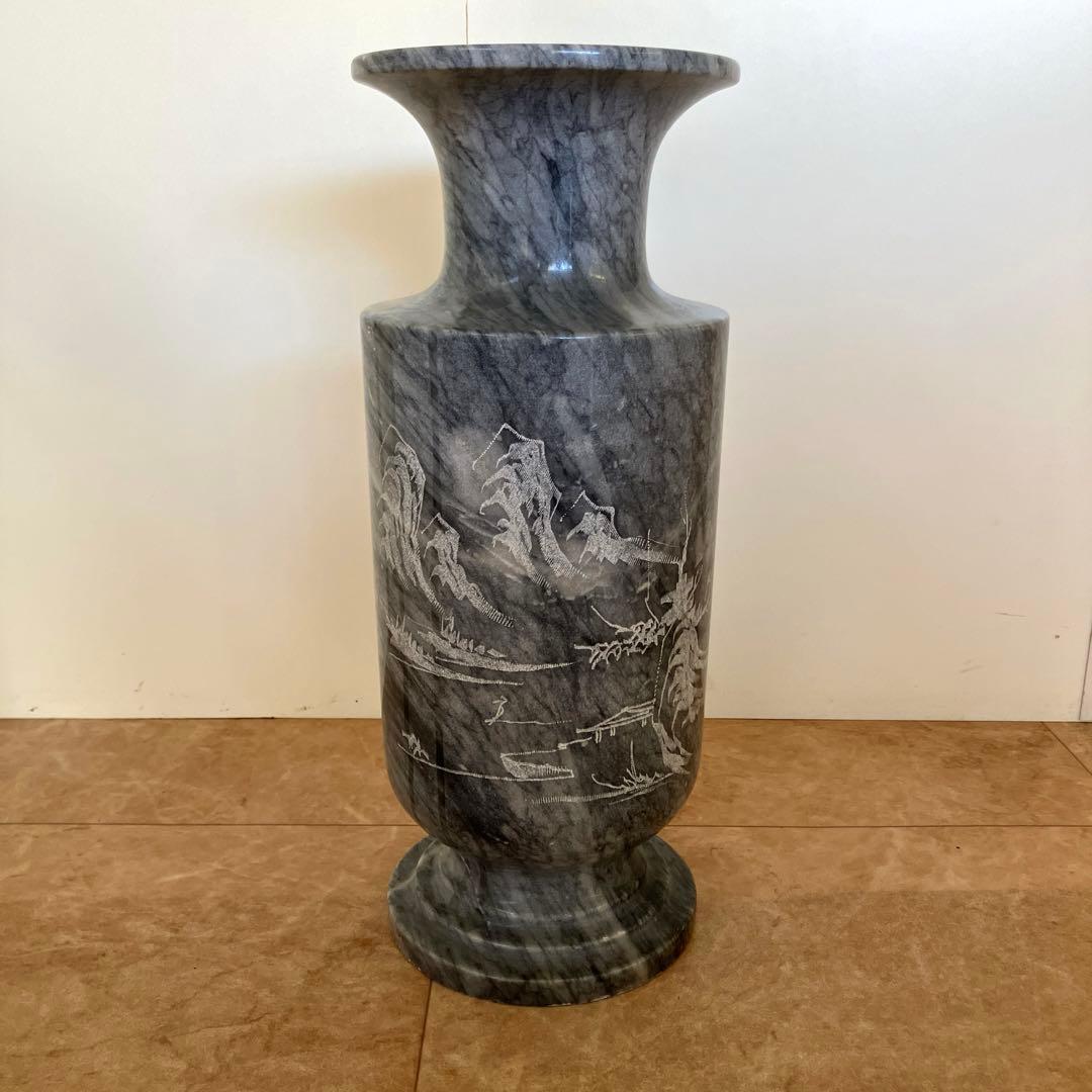 大きな大理石花瓶 フラワーベース 大サイズ 台湾花蓮 高級大理石 置物