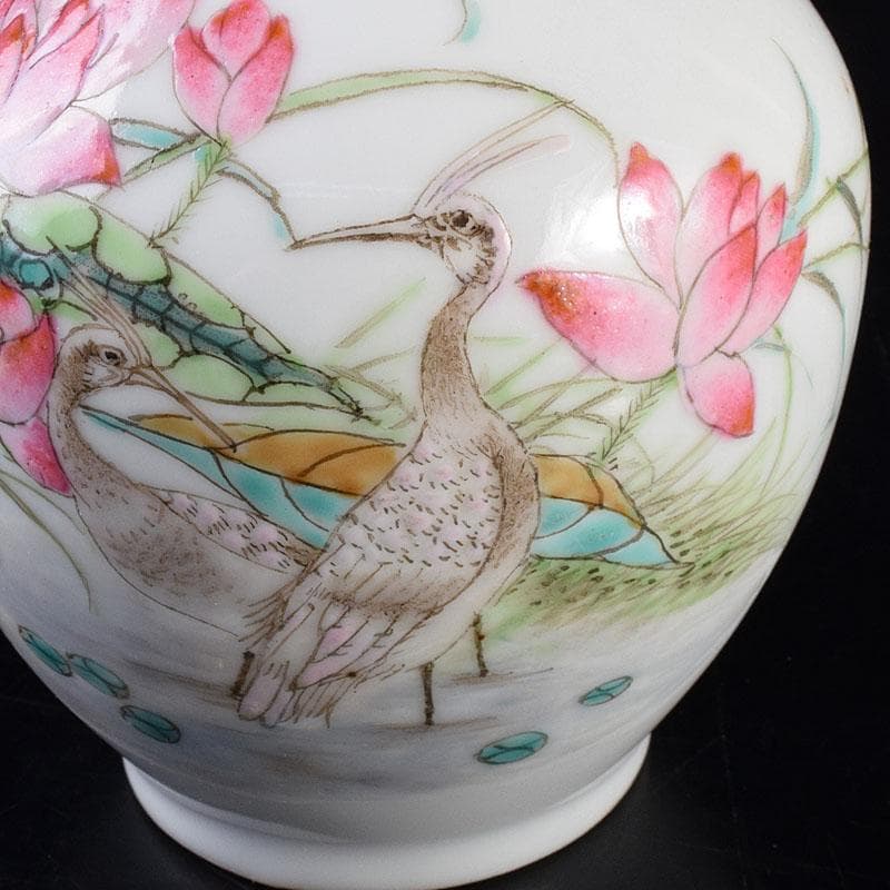 中国 乾隆年製款 粉彩 花鳥文瓶 花入 C 6925 - メルカリ