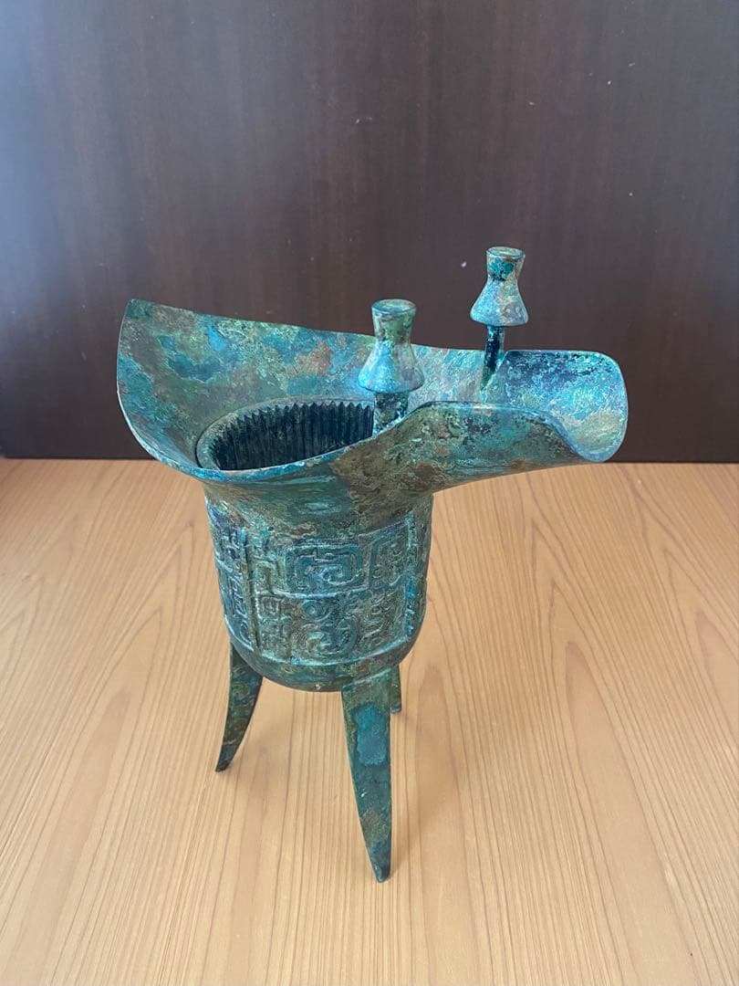 青銅爵 饕餮文爵 青銅器 祭器 中国美術