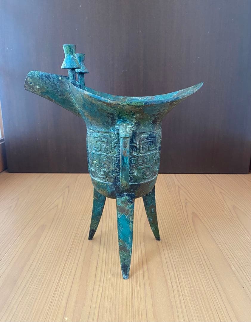 青銅爵 饕餮文爵 青銅器 祭器 中国美術