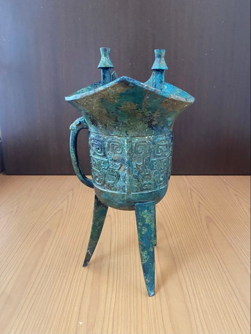 青銅爵 饕餮文爵 青銅器 祭器 中国美術