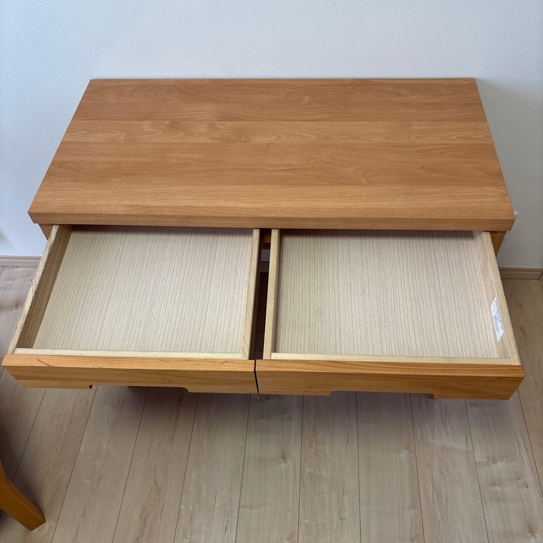 木製リビングデスク学習デスク　ベルメゾン アルダー材 幅90cm 堀田木工所