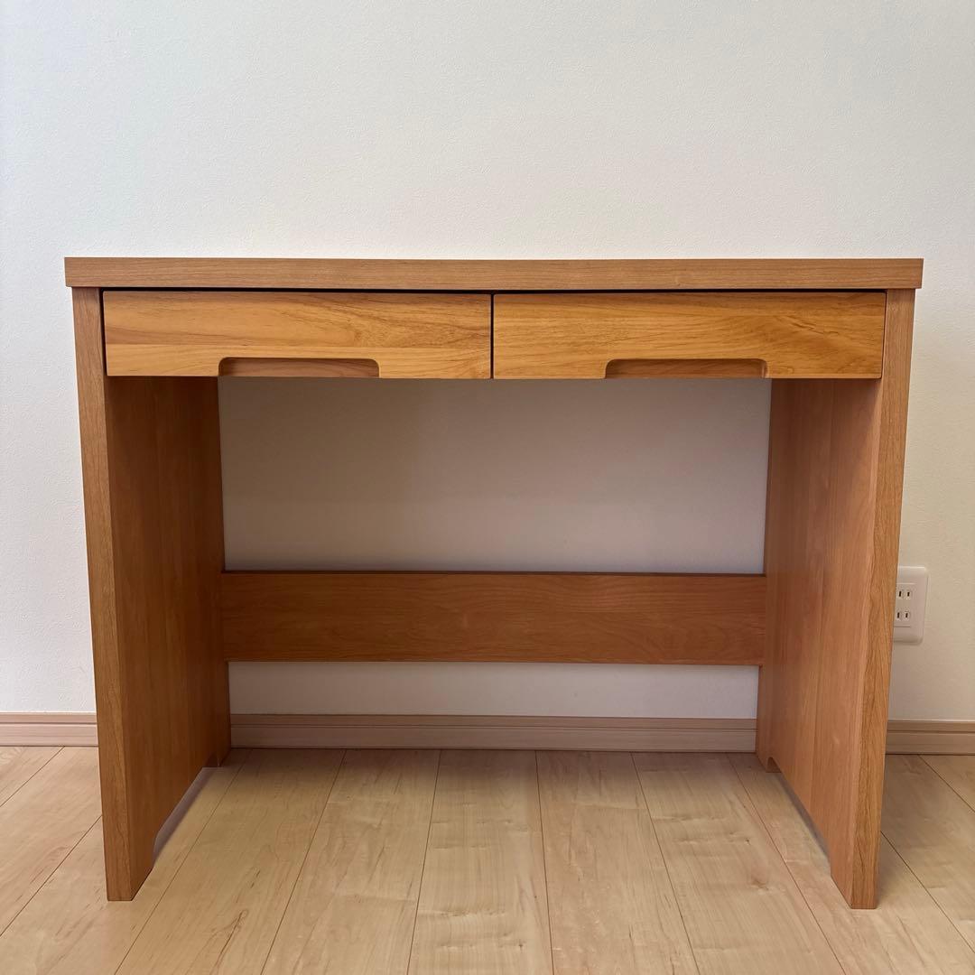 木製リビングデスク学習デスク　ベルメゾン アルダー材 幅90cm 堀田木工所