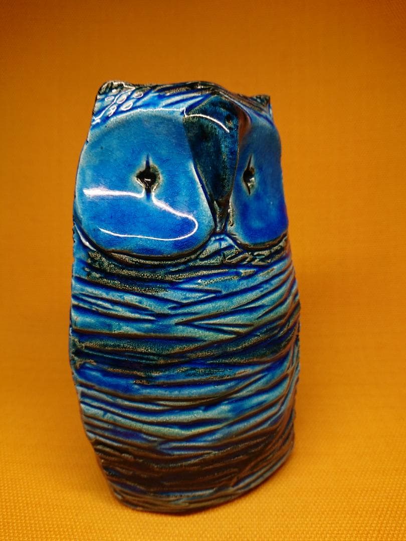 【美品】フクロウ　陶器　イタリア　置物　インテリア　工芸品　美術品　A1035