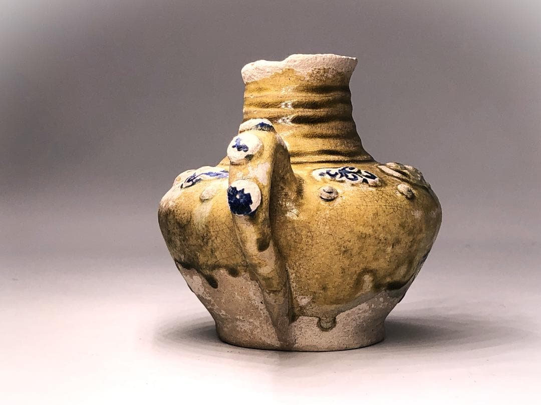 ペルシャ三彩ポット 】 パルメット文 9世紀 オリエント水注 - メルカリ