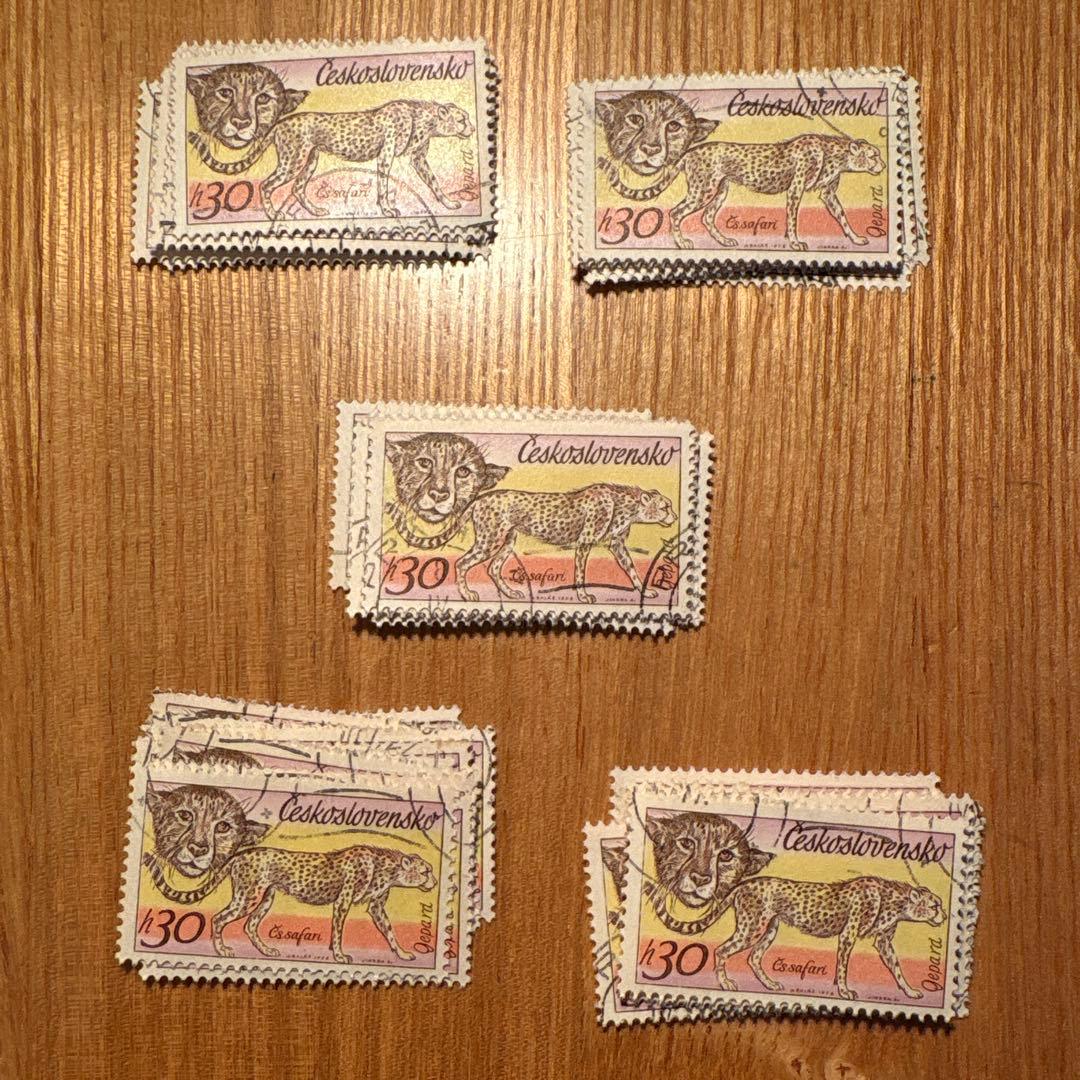 おしゃれな外国切手 チェコスロバキア 動物 50枚 海外切手 紙もの 古