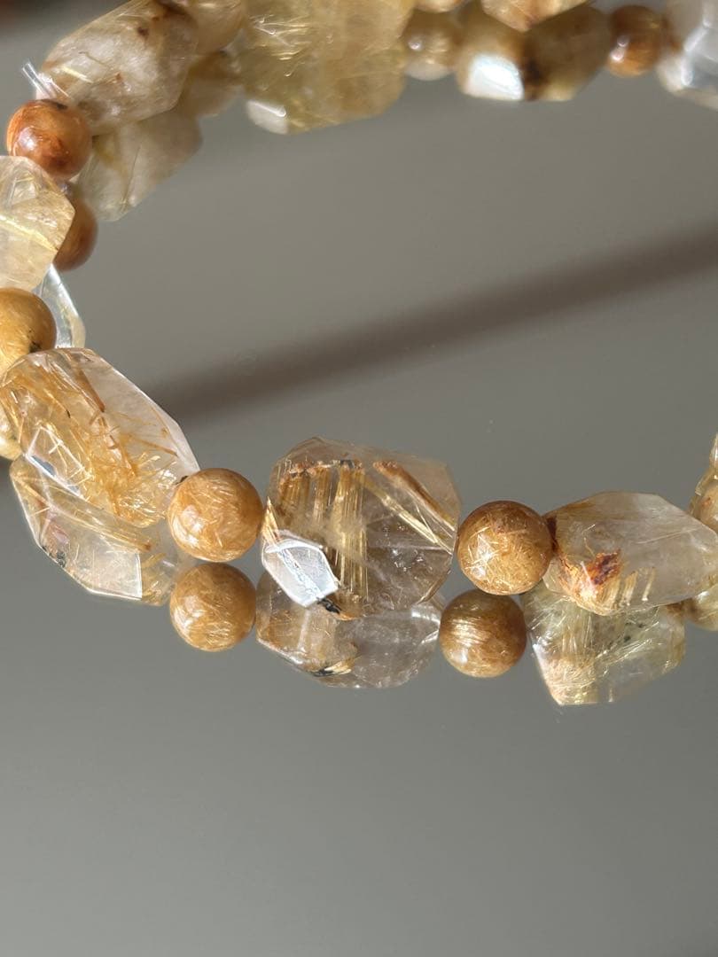 【希少デザイン】ルチルクォーツ 18cm ランダムカット（所々に太針あり）