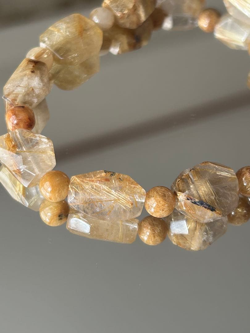 【希少デザイン】ルチルクォーツ 18cm ランダムカット（所々に太針あり）