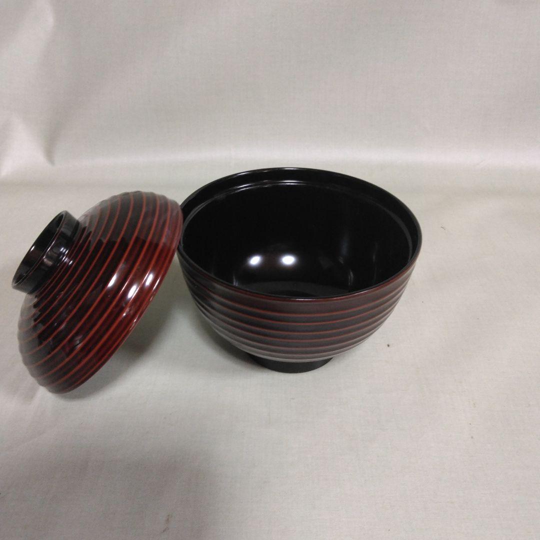 80客まとめて、越前漆器の千筋吸い物椀溜内黒漆塗り