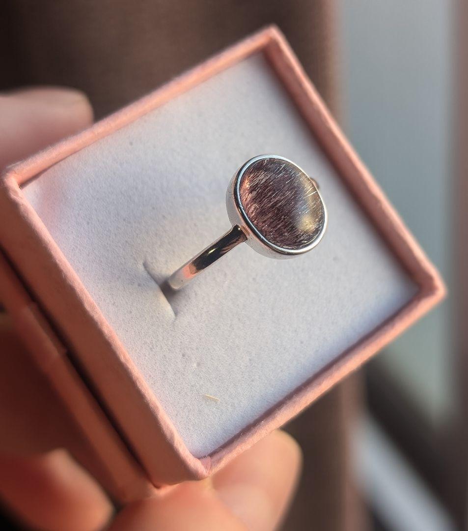 虹入り高品質渋可愛い赤☓黒スーパーセブンリングオーダー品 - メルカリ