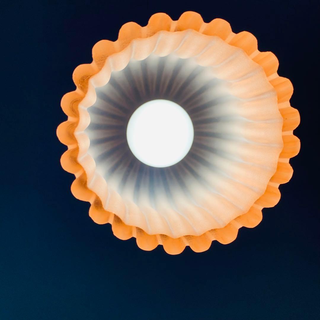 昭和レトロ 気泡 ランプシェード 電傘 電笠 乳白 すりガラス ピンク