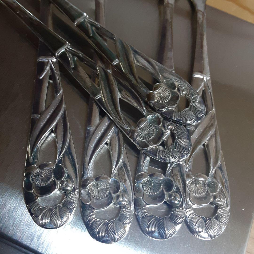 銀製　透かし　松竹梅　フォーク6本