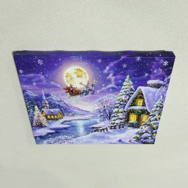 ぷ*あ様 【雪の降る夜】アクリル画 F3 風景画 絵画