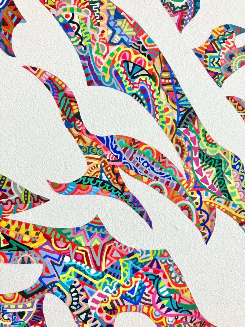 原画 龍 動物画 絵画 アクリル画 現代アート 細密画 手描き 一点物