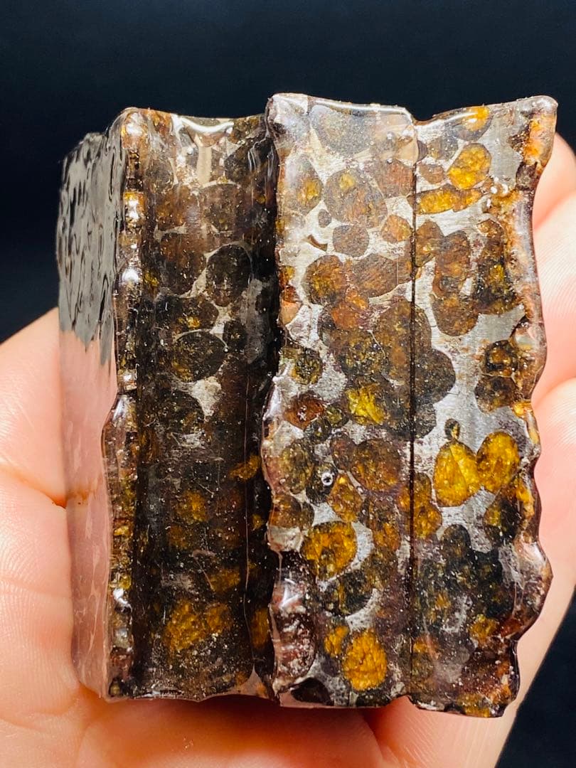 パラサイト隕石 258g 隕石 石鉄隕石 筆立て セリコ隕石 隕石原石