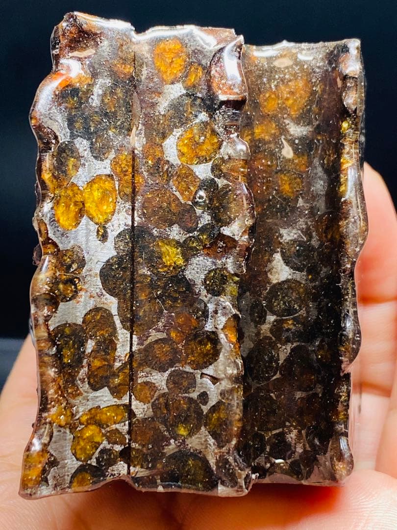 パラサイト隕石 258g 隕石 石鉄隕石 筆立て セリコ隕石 隕石原石