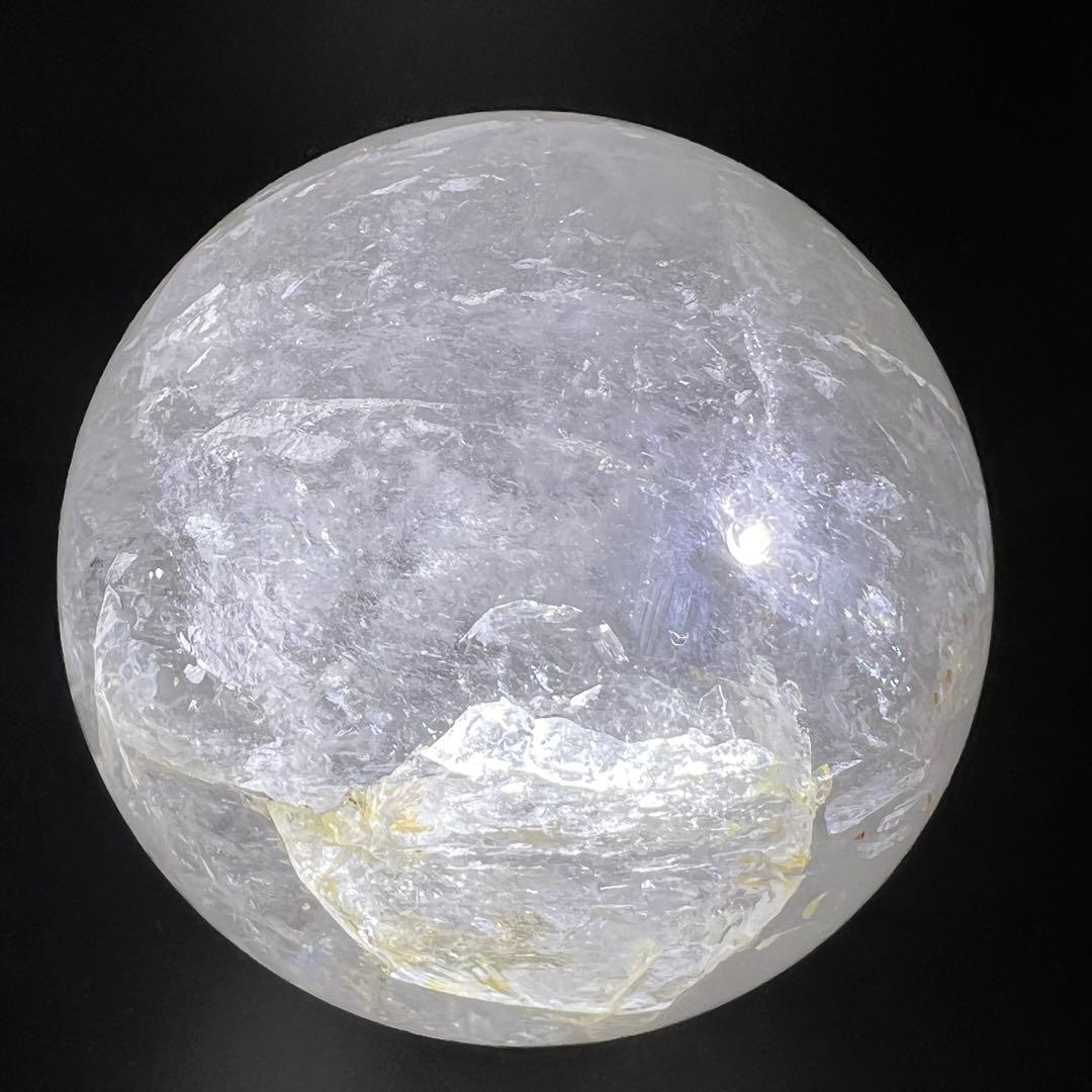 ✳️クラック超ギラギラ☆美煌ハイクオリティ極大玉✨レインボー ヒマラヤ水晶 丸玉
