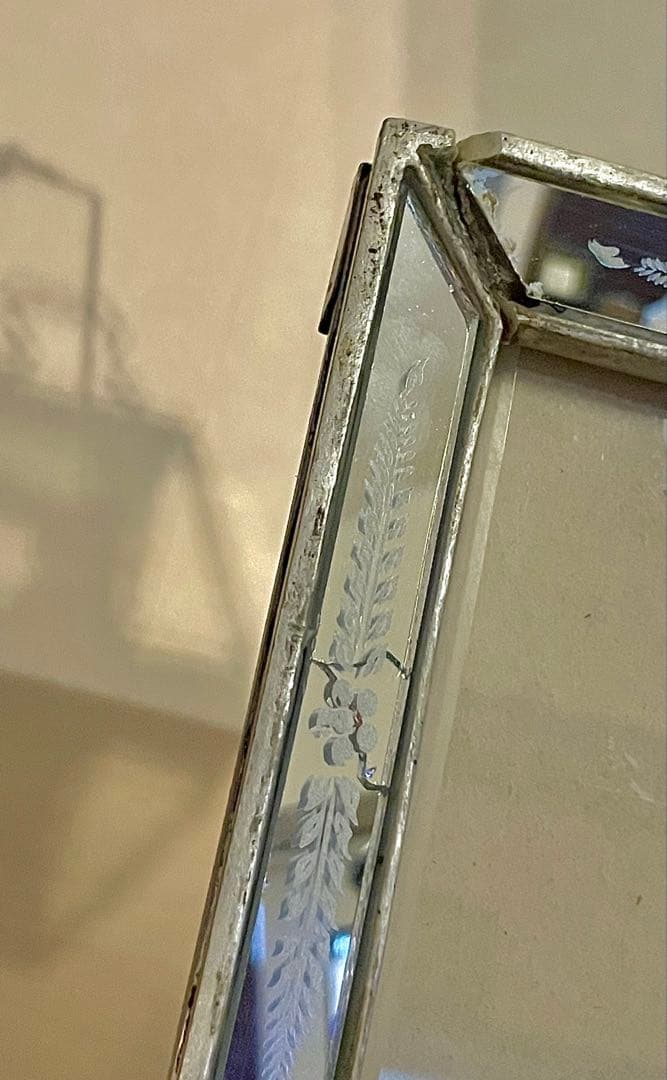 フランス　 アンティーク 写真立て 鏡　アールヌーボー　アールデコ　蚤の市