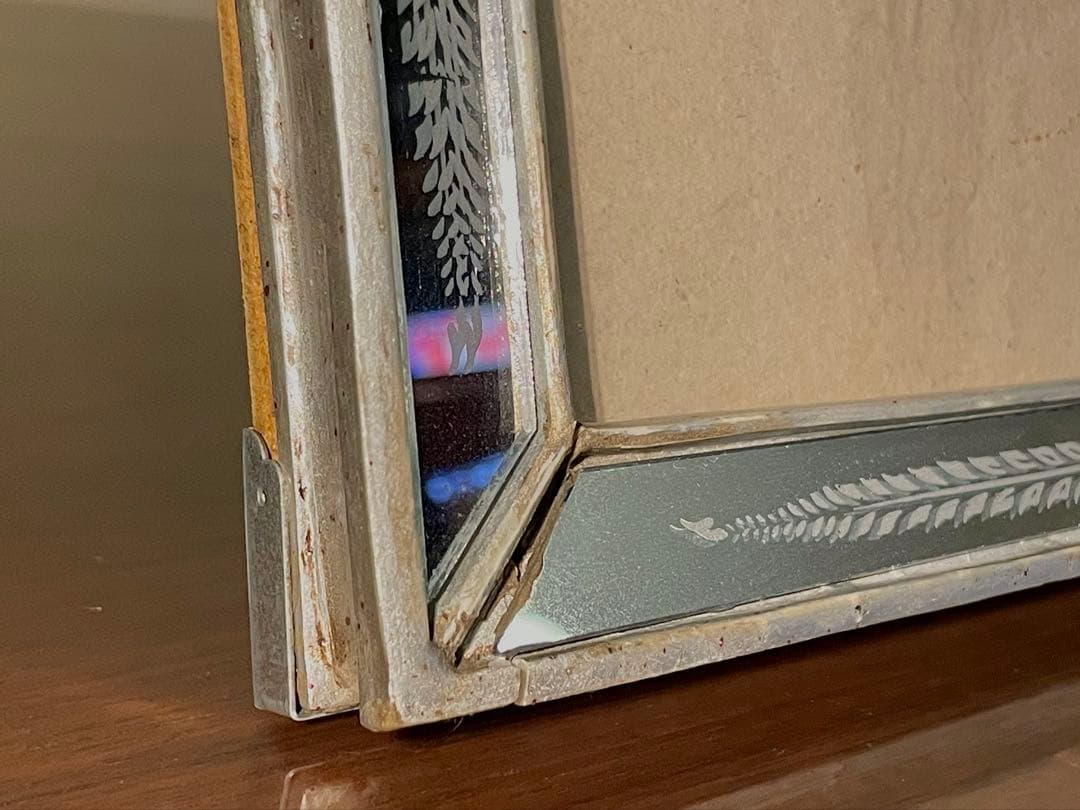 フランス　 アンティーク 写真立て 鏡　アールヌーボー　アールデコ　蚤の市