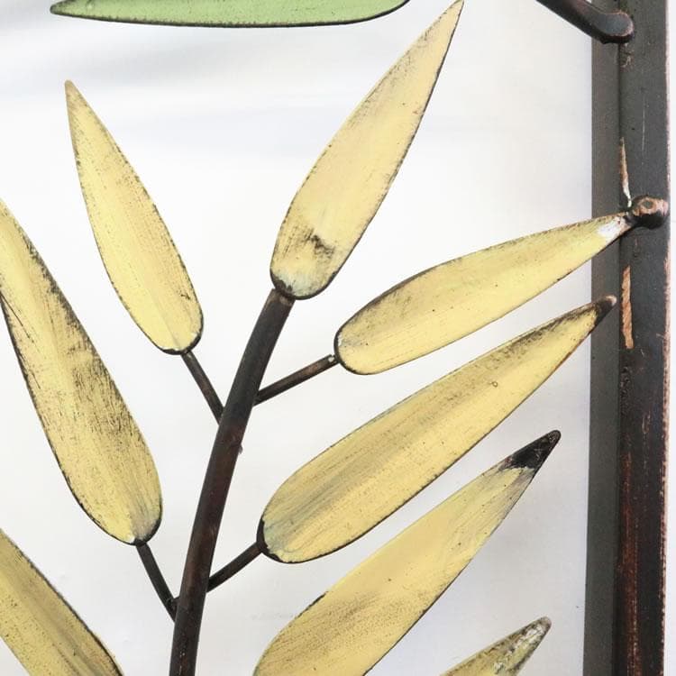 ウォールアートパネル フラワーベース/キャンドルホルダー シダ