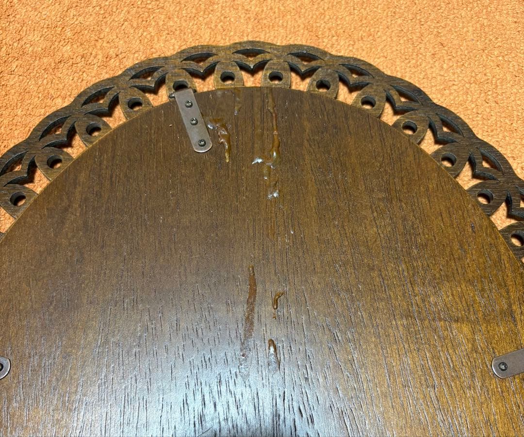 国産高級家具 レース細工ウォールミラー アンティーク調 鏡