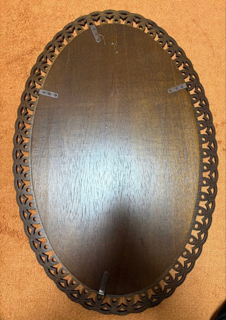 国産高級家具 レース細工ウォールミラー アンティーク調 鏡