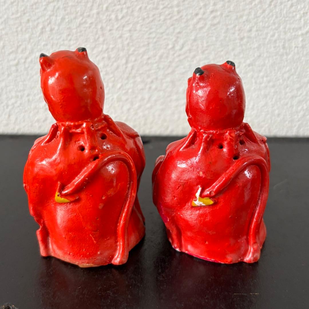 ヴィンテージ　1950s 日本製　陶器　レッドサタン　デビル　ソルト&ペッパー