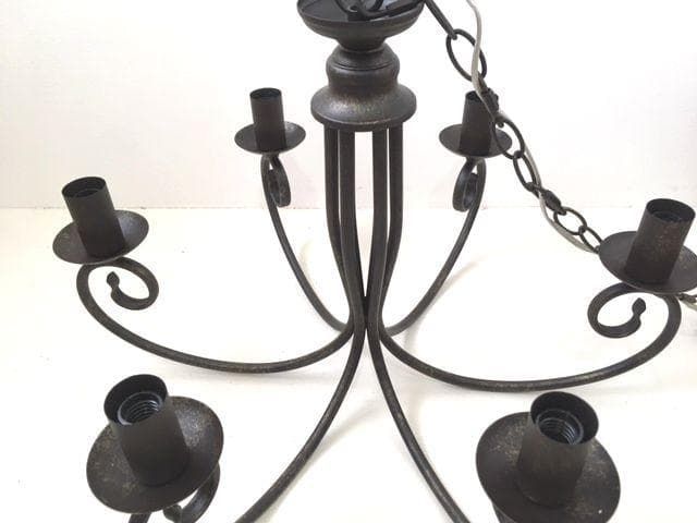 【錆茶】シンプル6灯シャンデリアランプペンダントランプヨーロピアンティークモダン