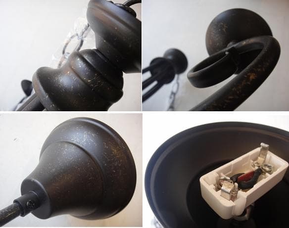 【錆茶】シンプル6灯シャンデリアランプペンダントランプヨーロピアンティークモダン