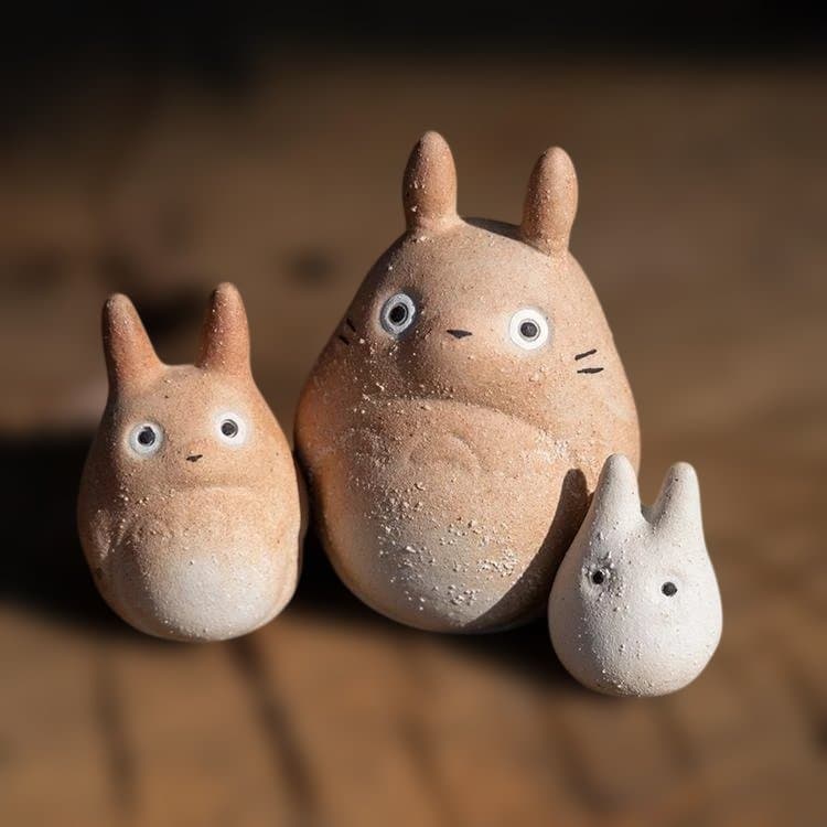 【新品未使用】 ジブリ となりのトトロ 信楽焼 3体セット 大 中 小トトロ