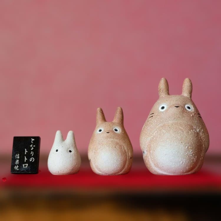 【新品未使用】 ジブリ となりのトトロ 信楽焼 3体セット 大 中 小トトロ