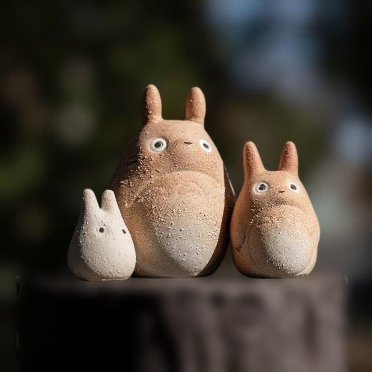 【新品未使用】 ジブリ となりのトトロ 信楽焼 3体セット 大 中 小トトロ