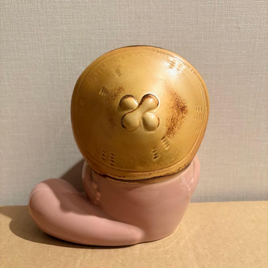 ぼんやり子だぬき　陶器　おっとりピンク