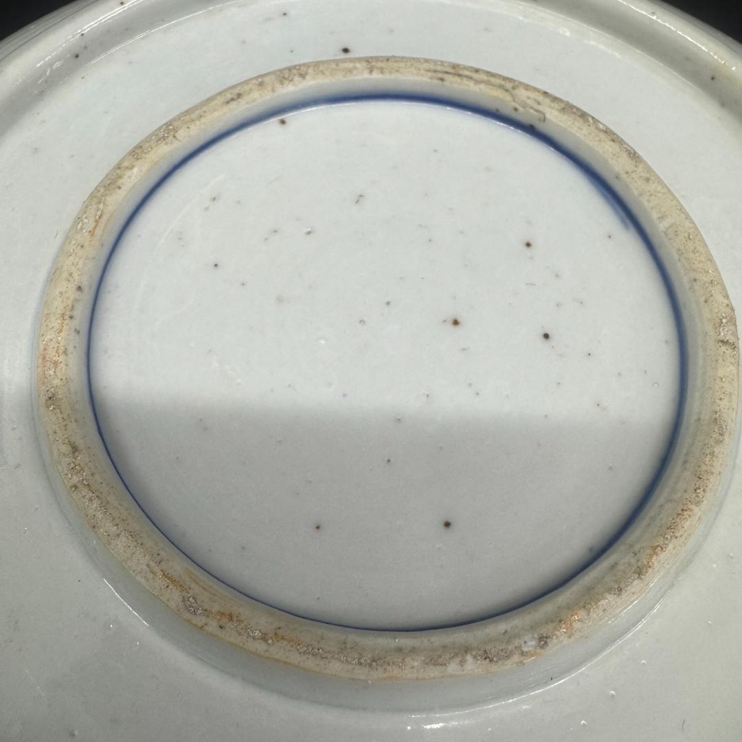 江戸時代　古伊万里 二重高台色絵鉢　二枚セット骨董　アンティーク　鉢　花鶴