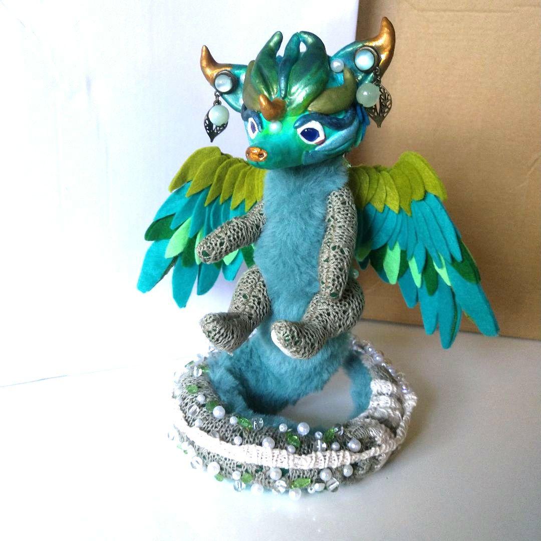 妖精？使い魔？小龍①架空空想生物人形 アートドール ハンドメイド(説明欄必読