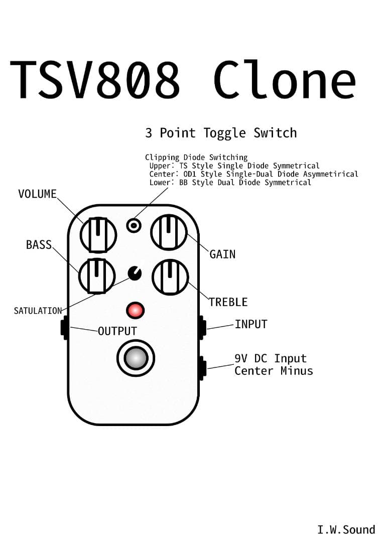 TSV808 クローン ギター用エフェクター - メルカリ