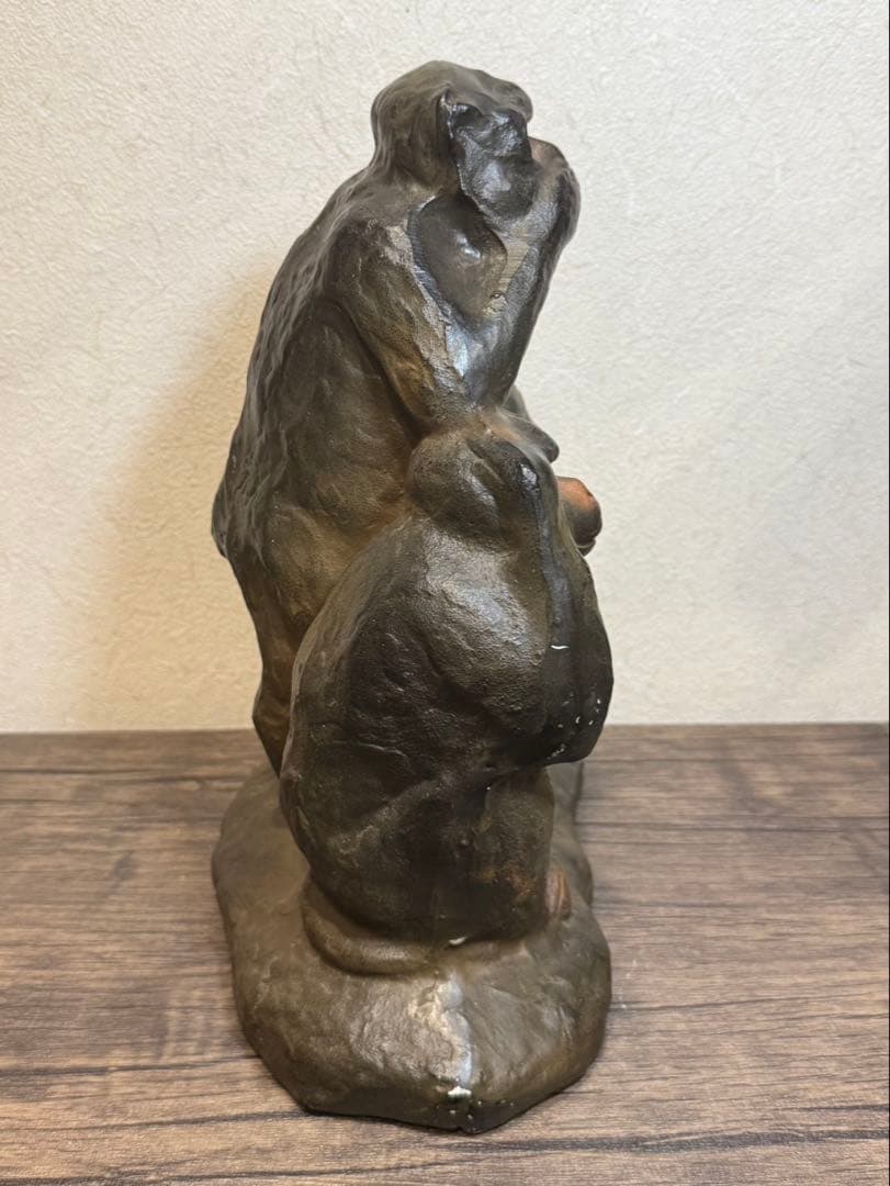 【送料込み】見猿聞か猿言わ猿　置物　モンキー　金属製　オブジェ