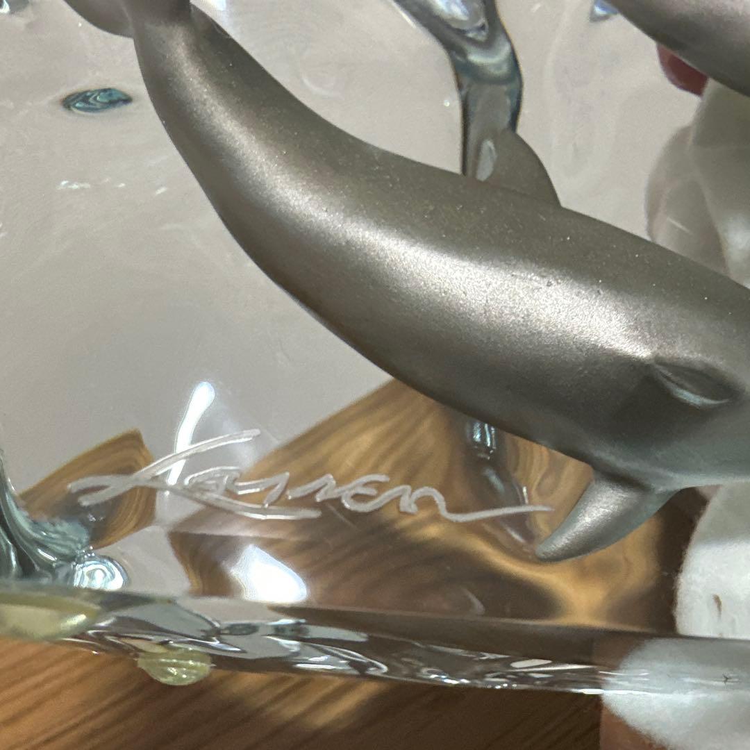 美品✨クリスチャン・リース・ラッセン イルカアクリルオブジェ彫刻