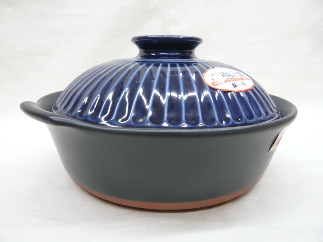 『菊花 瑠璃釉 土鍋 9号』萬古焼 日本製 ガス・IH対応
