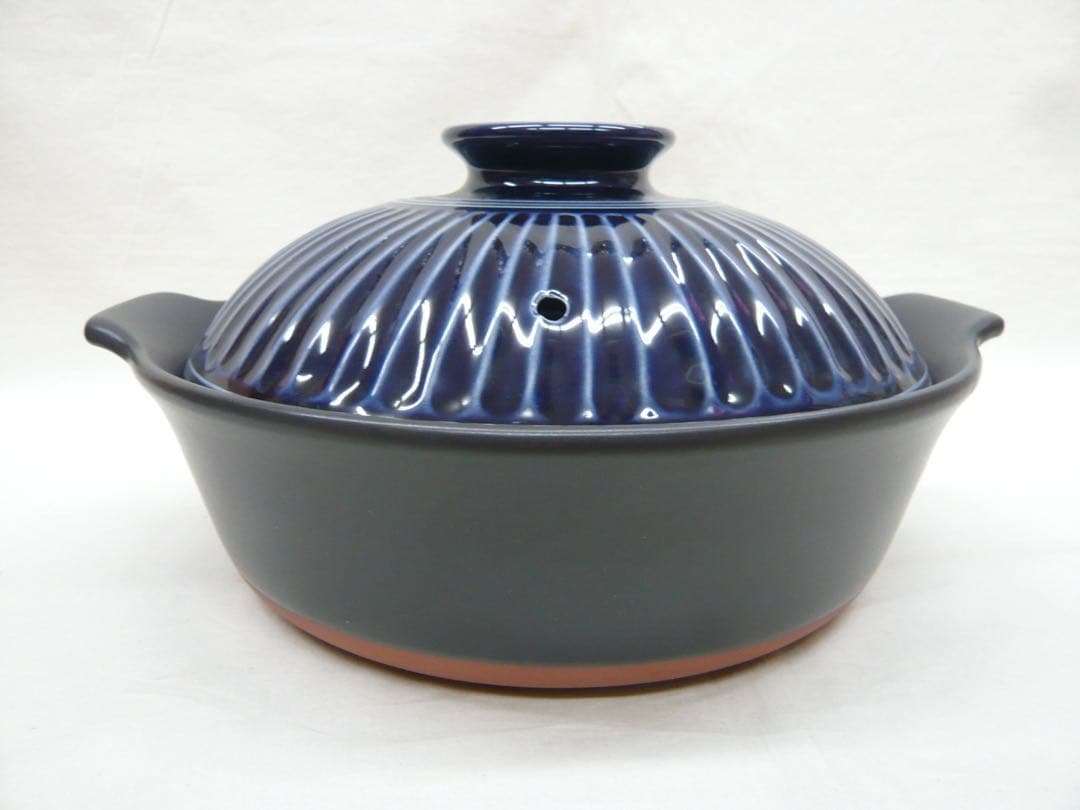 『菊花 瑠璃釉 土鍋 9号』萬古焼 日本製 ガス・IH対応