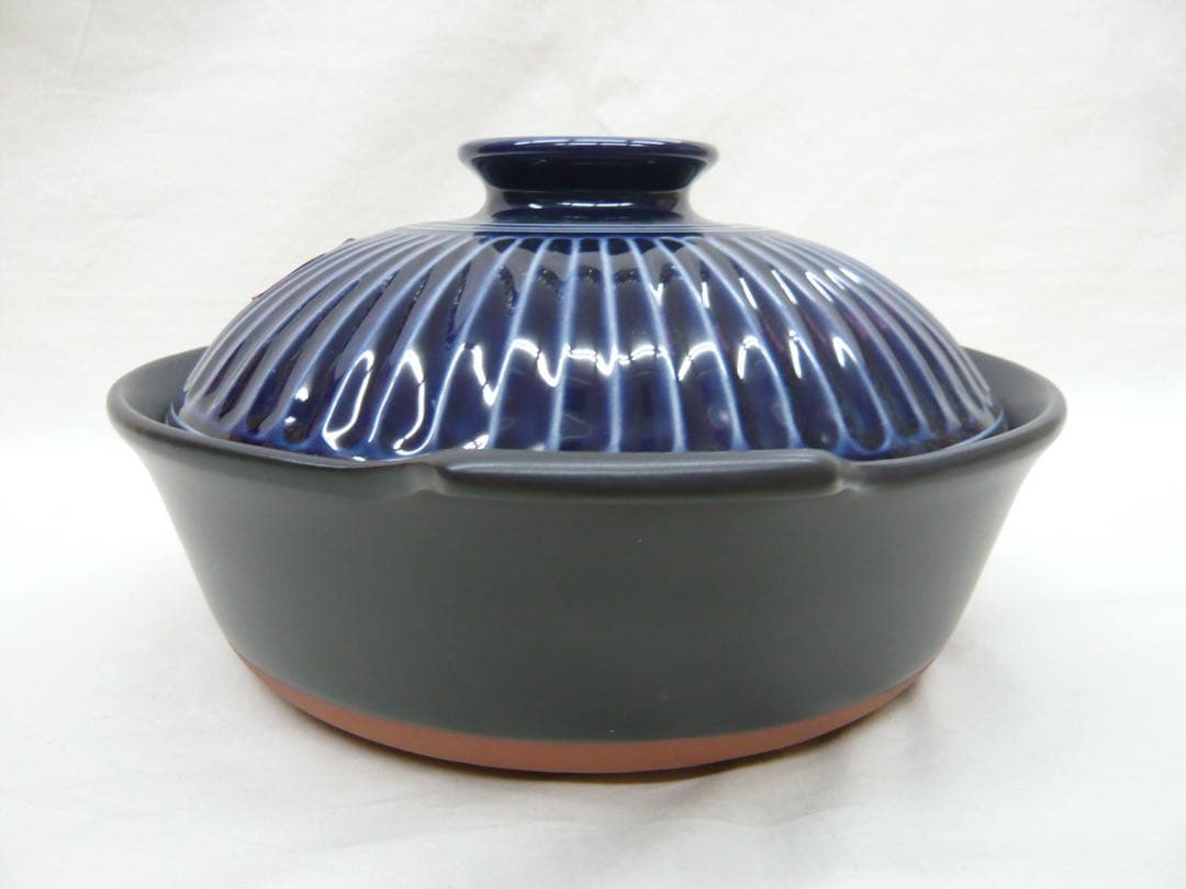 『菊花 瑠璃釉 土鍋 9号』萬古焼 日本製 ガス・IH対応